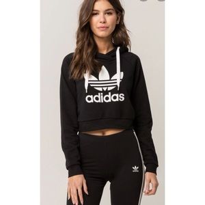 Women’s Adidas Crop Hoodie W/ Logo
